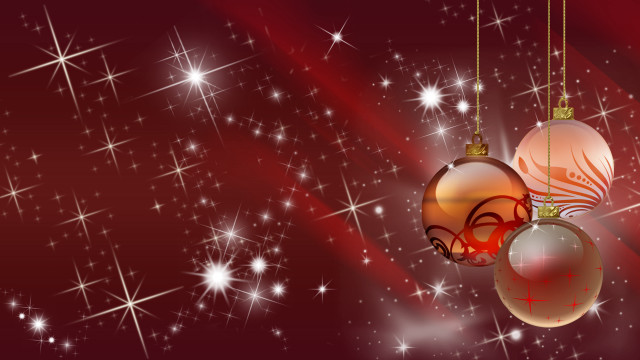 Red background christmas ornaments stars free wallpaper - medium preview image
