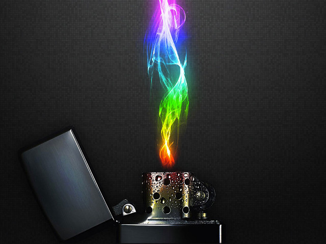 Lighter holder rainbow smoke black free wallpaper for desktop - medium preview image