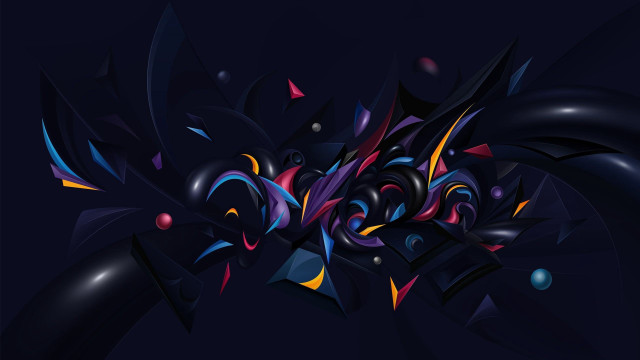 Colorful abstract design dark background free wallpaper - medium preview image