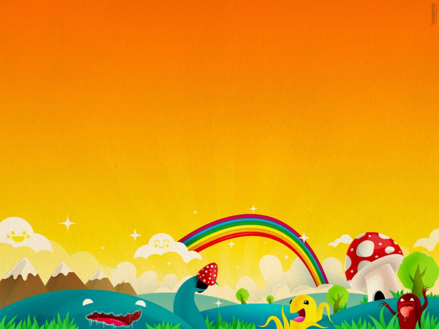 Cartoon frog grass mushroom house #2 free wallpaper - medium preview image