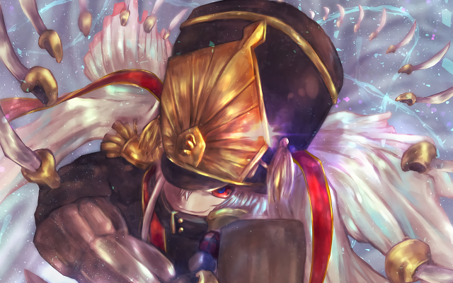 Man golden helmet red ribbon free wallpaper - medium preview image