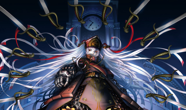 Woman costume clock clocktower ribbons free wallpaper - medium preview image