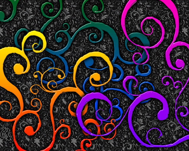 Colorful swirly background black white free wallpaper - medium preview image