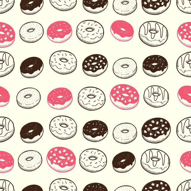 Donuts white surface pink brown free wallpaper - medium preview image
