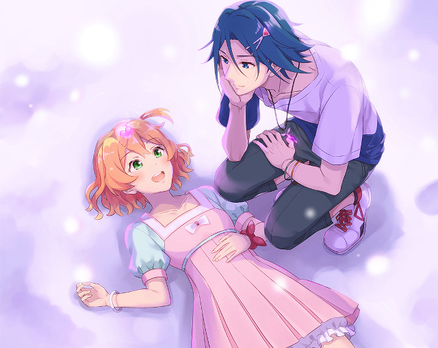 Kneeling girl bed snow pink free wallpaper - medium preview image