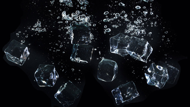 Ice cubes falling water black free wallpaper - medium preview image