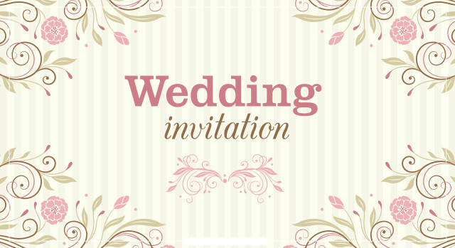Wedding card floral striped background free wallpaper - medium preview image