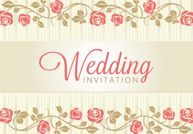 Wedding card roses striped background free wallpaper - medium preview image