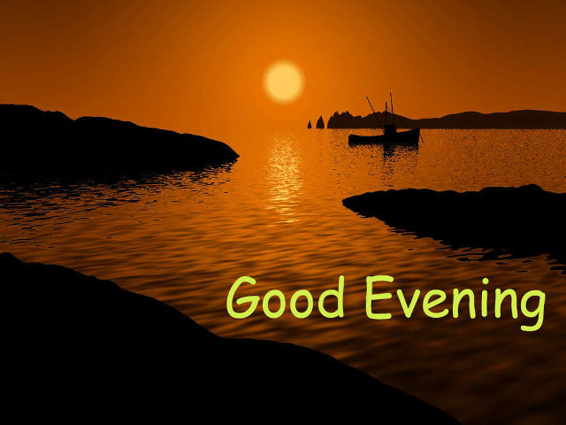 Sunset boat water good evening free wallpaper - medium preview image