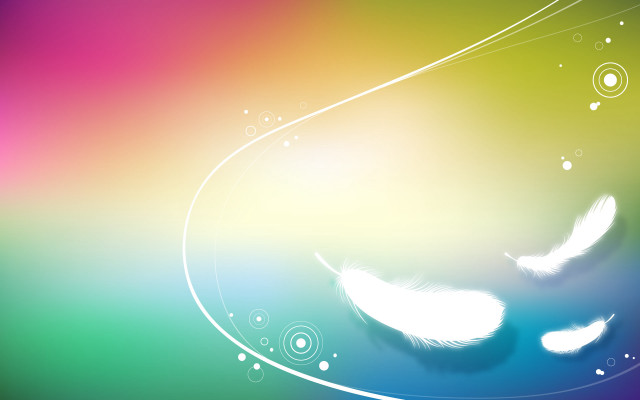 Colorful background white feather bubbles #3 free wallpaper - medium preview image