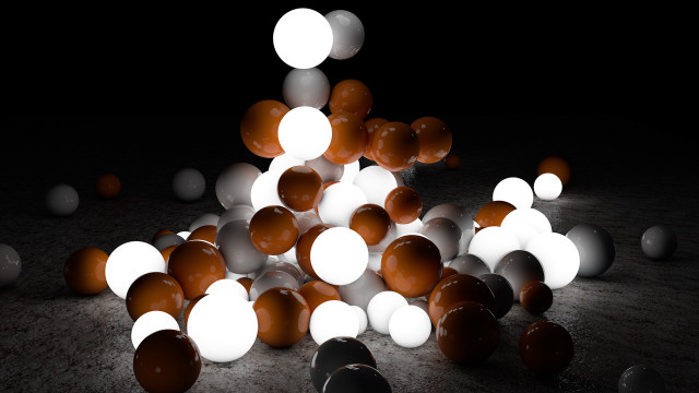 Scattered balls black background white free wallpaper - medium preview image