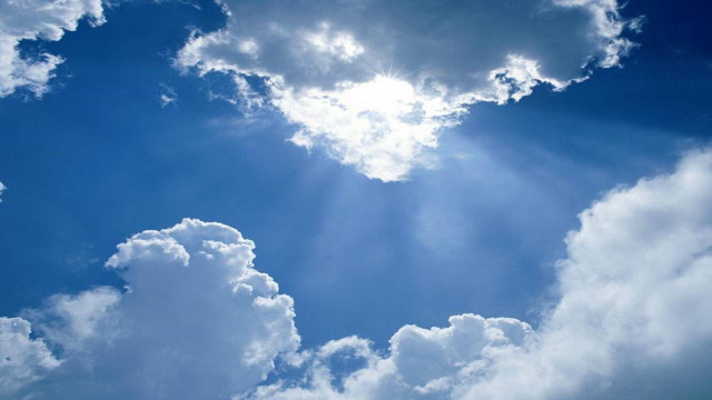 Plane flying blue cloudy sky #6 free wallpaper - medium preview image