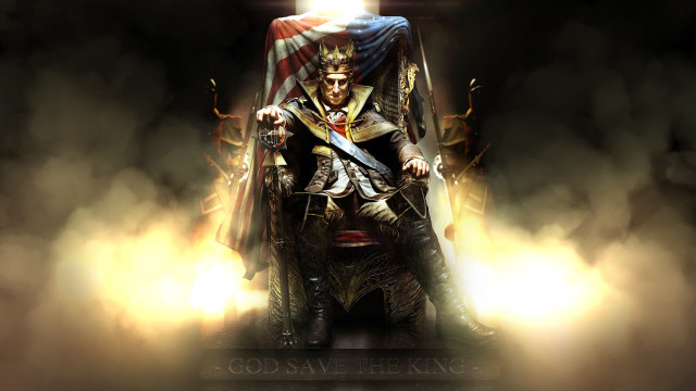 Man throne flag sword sitting free wallpaper - medium preview image