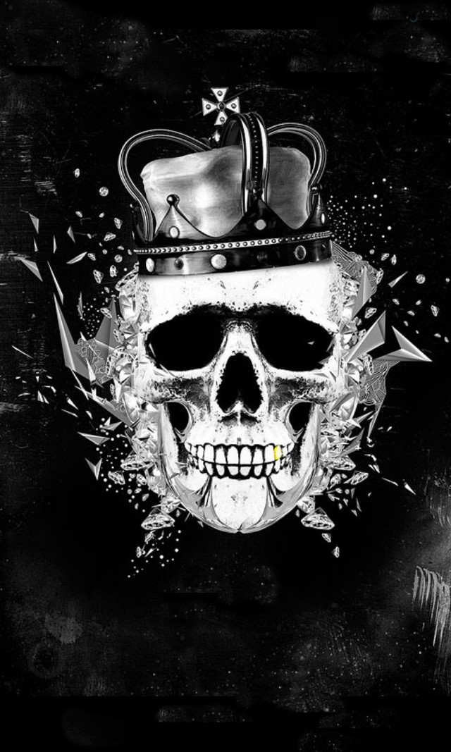 Skull crown black background paint free wallpaper - medium preview image