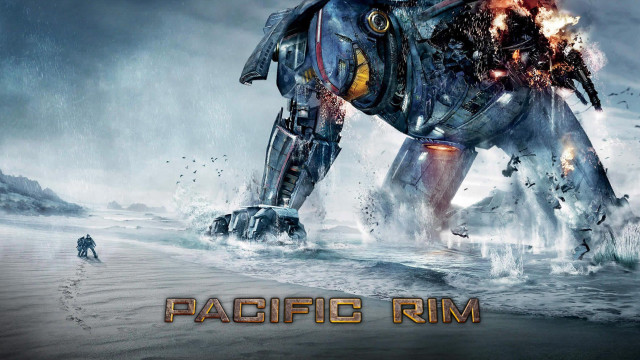 Giant robot beach man dog free wallpaper - medium preview image