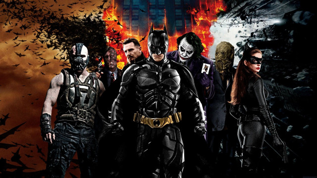 Batman catwoman dark city flames free wallpaper - medium preview image