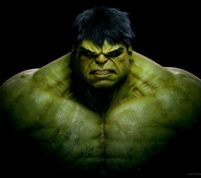 Man green face black hair free wallpaper - medium preview image