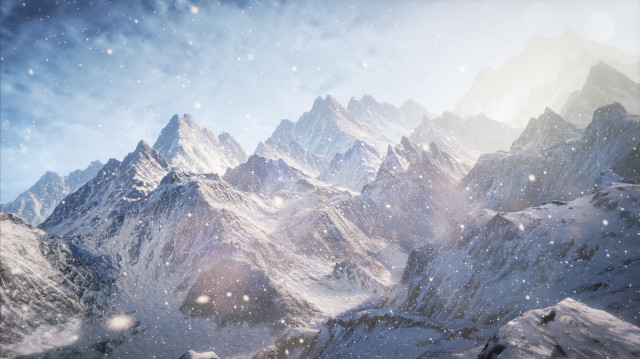 Snowy mountain range blue sky #14 free wallpaper - medium preview image