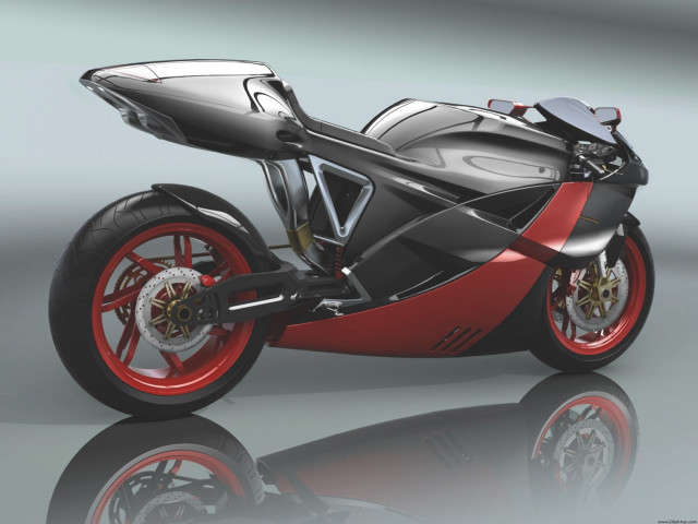 Red black motorcycle reflection surface #2 free wallpaper - medium preview image