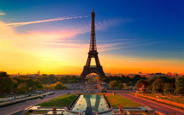 Eiffel tower sunset paris beautiful free wallpaper - medium preview image