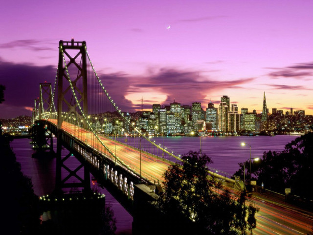 Bridge water city night lights #9 free wallpaper for desktop - medium preview image