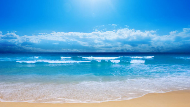 Beach waves blue sky clouds #2 free wallpaper - medium preview image