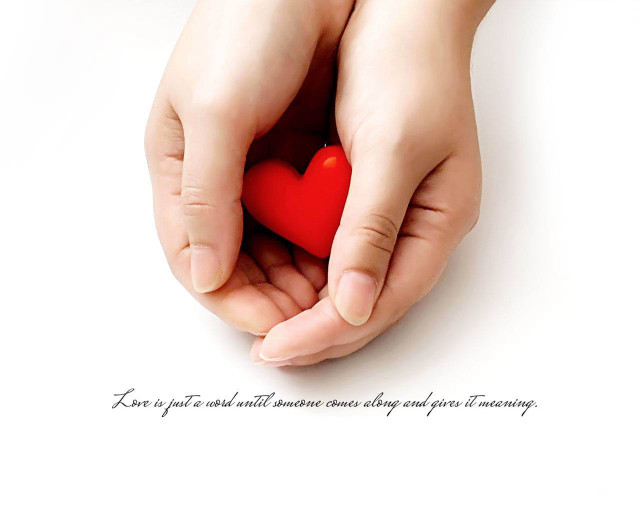 Person holding red heart quote free wallpaper - medium preview image