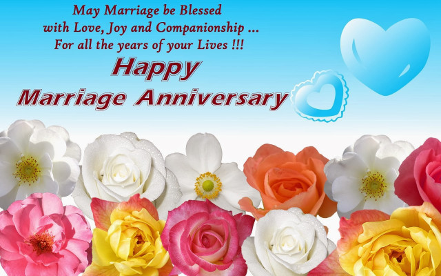 Happy marriage anniversary card flowers free wallpaper - medium preview image