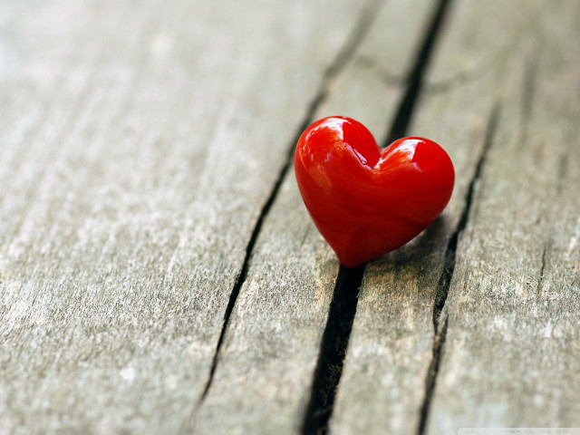 Heart shaped object wooden surface free wallpaper - medium preview image