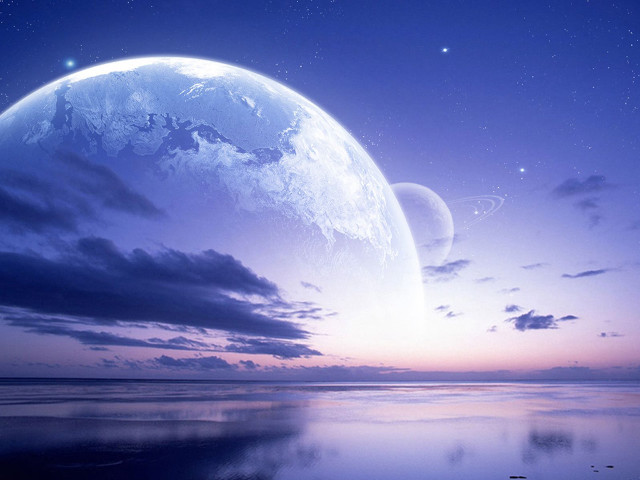 Blue planet sky clouds stars #2 free wallpaper - medium preview image
