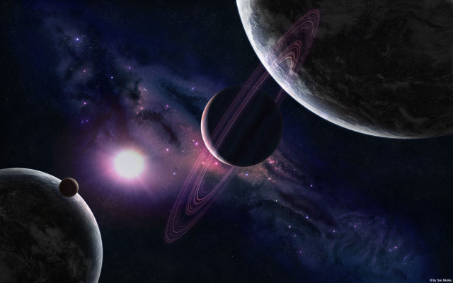 Planets in the sky stars free wallpaper - medium preview image