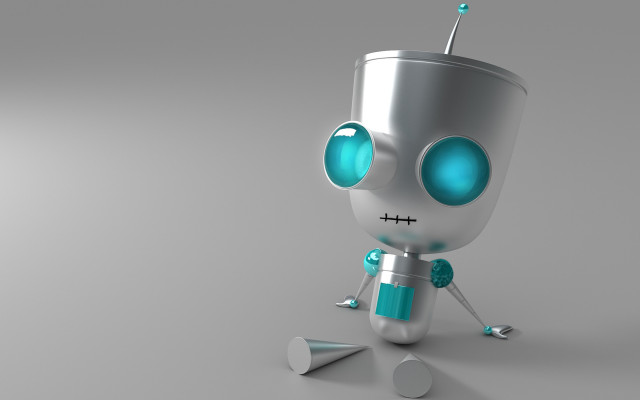 Robot toothbrush toothpaste funny image free wallpaper - medium preview image