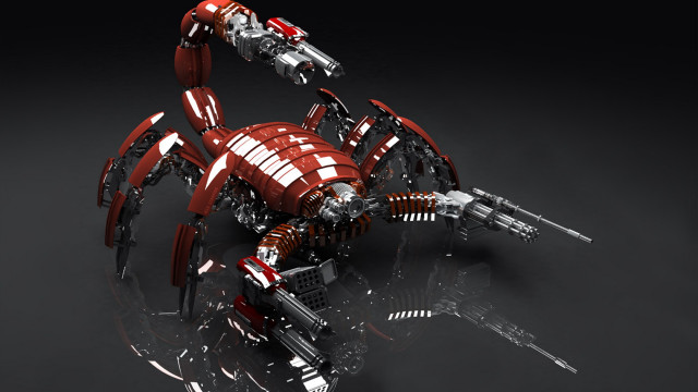 Red robot gun black background #4 free wallpaper - medium preview image