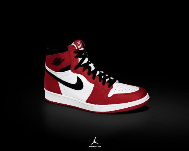 Red white sneakers black background free wallpaper - medium preview image