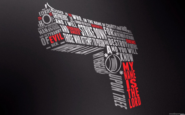 Gun words languages black background free wallpaper - medium preview image