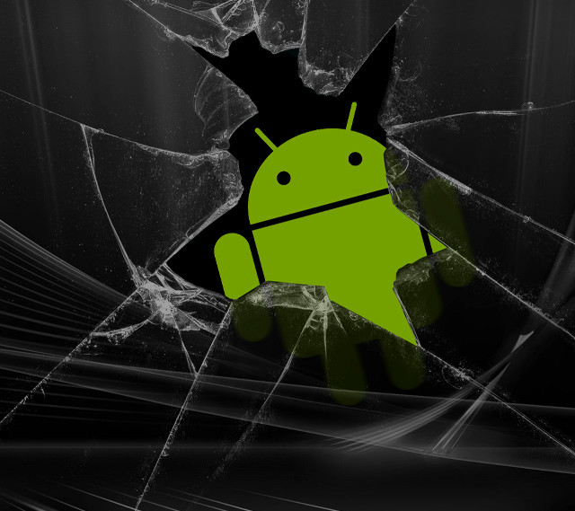 Broken glass android logo night free wallpaper - medium preview image