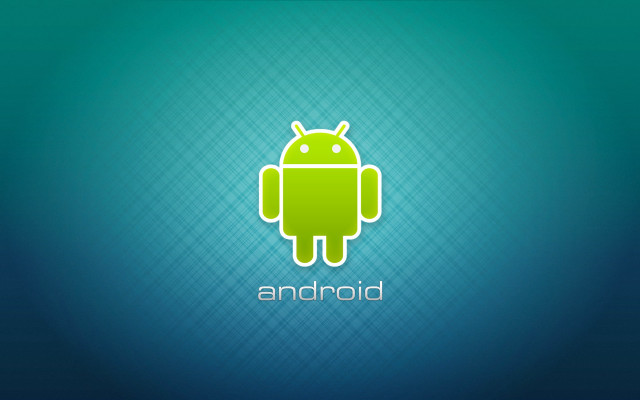 Android green logo blue background free wallpaper - medium preview image