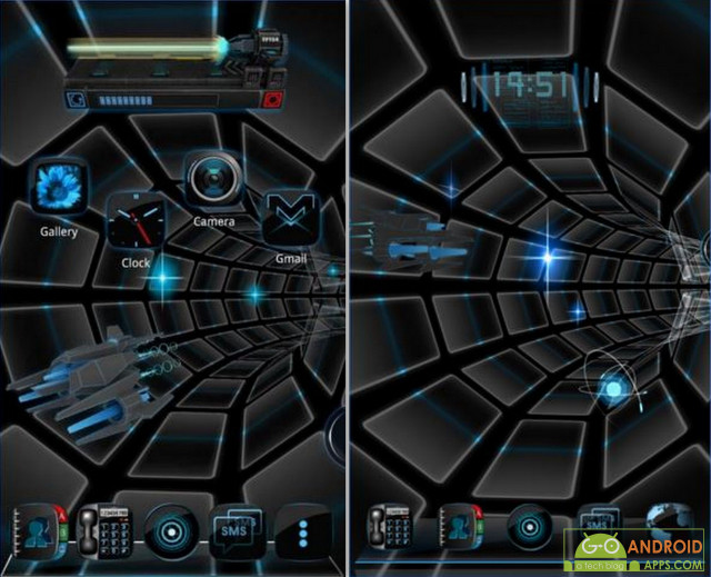 Futuristic phone clock glowing eyes free wallpaper - medium preview image