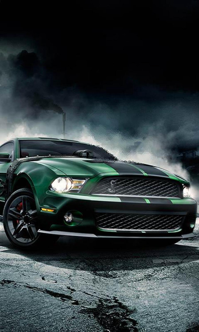 Green mustang free wallpaper - medium preview image