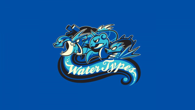 Blue background cartoon character water free wallpaper - medium preview image