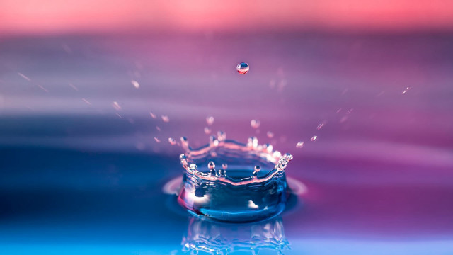Water droplet blue pink background #6 free wallpaper - medium preview image