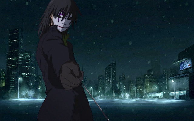 Man black coat cane city free wallpaper - medium preview image