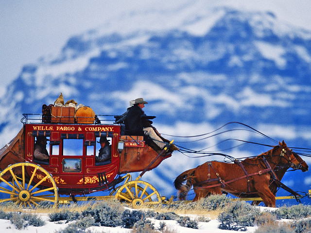 Horse drawn carriage man snowy free wallpaper - medium preview image