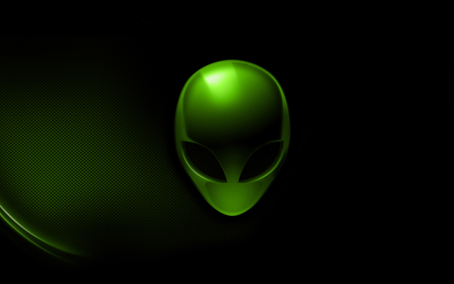 Green alien head glow space free wallpaper - medium preview image