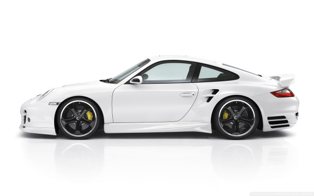White porsche sports car studio free wallpaper - medium preview image