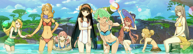 Beach girls bathing suits water free wallpaper - medium preview image