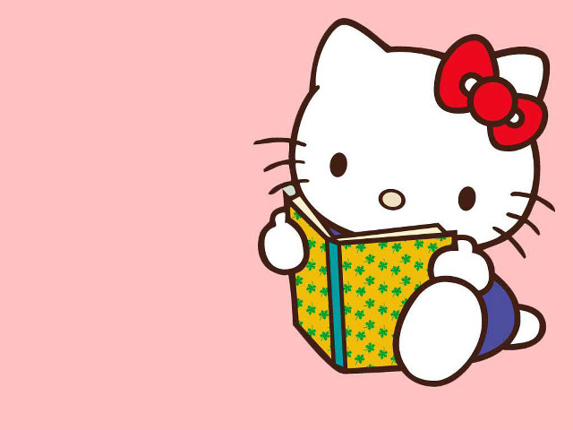 Hello kitty box bow sitting free wallpaper - medium preview image