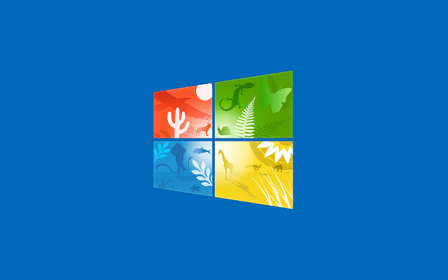 Blue background four windows color free wallpaper - medium preview image