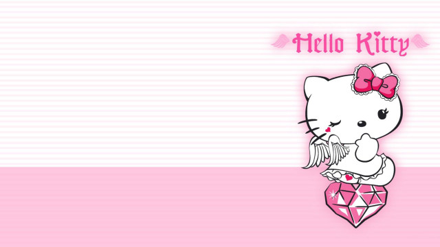 Hello kitty pink wallpaper bow #3 free wallpaper - medium preview image