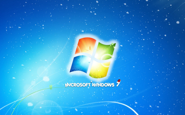 Blue background windows7 logo green #4 free wallpaper - medium preview image